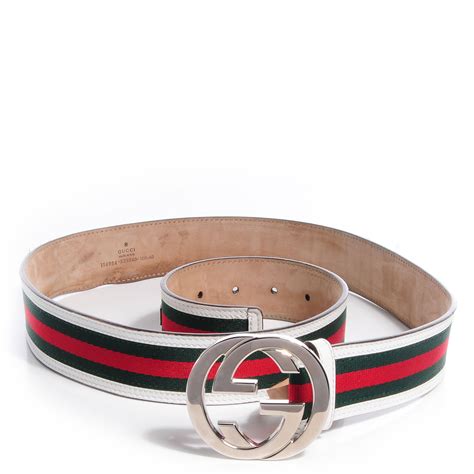 white Gucci belt